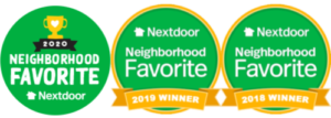 Ribbons for winning Neighborhood Favorite Award