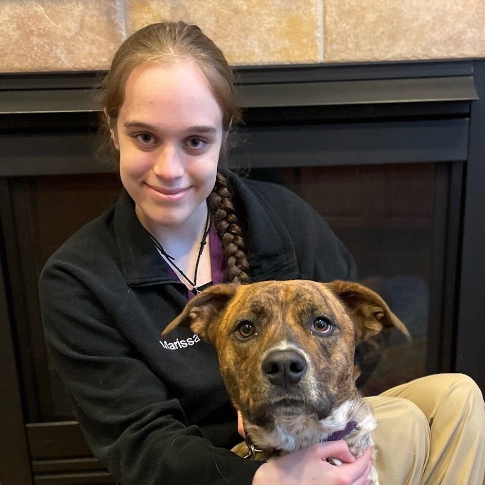 Woman with her large dog